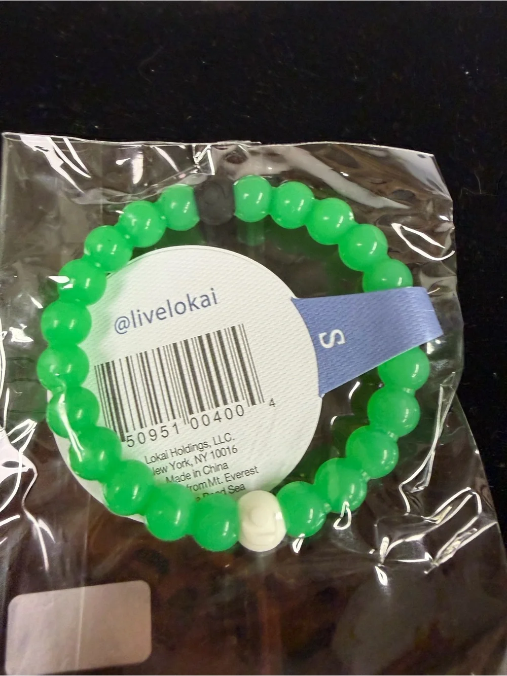 Lokai Kids Green Beaded Balance Bracelet with White Accent